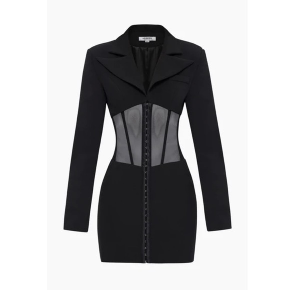 Heiress Beverly Hills Corset Mesh Blazer Dress Mini - Picture 1 of 6